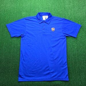 UPS Polo Shirt Mens Medium/Large‎ Blue Short Sleeve Employee Uniform Work Wear